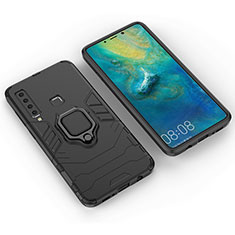Samsung Galaxy A9 (2018) A920用ハイブリットバンパーケース プラスチック アンド指輪 マグネット式 S01 サムスン ブラック