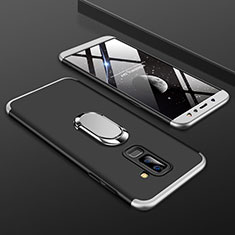 Samsung Galaxy A9 Star Lite用ハードケース プラスチック 質感もマット 前面と背面 360度 フルカバー アンド指輪 サムスン シルバー