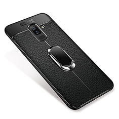 Samsung Galaxy A9 Star Lite用極薄ソフトケース シリコンケース 耐衝撃 全面保護 アンド指輪 マグネット式 バンパー S01 サムスン ブラック