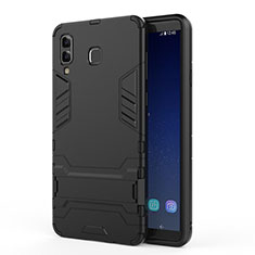 Samsung Galaxy A9 Star SM-G8850用ハイブリットバンパーケース スタンド プラスチック 兼シリコーン サムスン ブラック