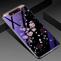Samsung Galaxy A90 4G用ハイブリットバンパーケース プラスチック 鏡面 花 カバー サムスン マルチカラー