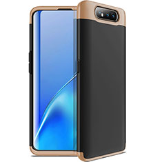 Samsung Galaxy A90 4G用ハードケース プラスチック 質感もマット 前面と背面 360度 フルカバー C01 サムスン ゴールド・ブラック