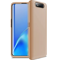 Samsung Galaxy A90 4G用ハードケース プラスチック 質感もマット 前面と背面 360度 フルカバー C01 サムスン ゴールド