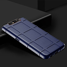 Samsung Galaxy A90 4G用360度 フルカバー極薄ソフトケース シリコンケース 耐衝撃 全面保護 バンパー C03 サムスン ネイビー