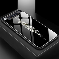 Samsung Galaxy A90 4G用ハイブリットバンパーケース プラスチック パターン 鏡面 カバー S01 サムスン ブラック