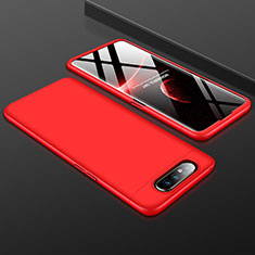 Samsung Galaxy A90 4G用ハードケース プラスチック 質感もマット 前面と背面 360度 フルカバー サムスン レッド