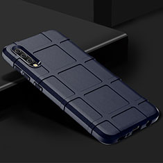 Samsung Galaxy A90 5G用360度 フルカバー極薄ソフトケース シリコンケース 耐衝撃 全面保護 バンパー S01 サムスン ネイビー