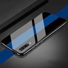 Samsung Galaxy A90 5G用ハイブリットバンパーケース プラスチック 鏡面 カバー T01 サムスン ネイビー