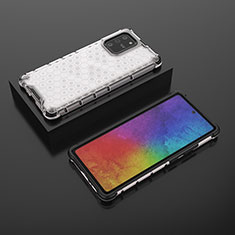 Samsung Galaxy A91用360度 フルカバー ハイブリットバンパーケース クリア透明 プラスチック カバー AM2 サムスン ホワイト