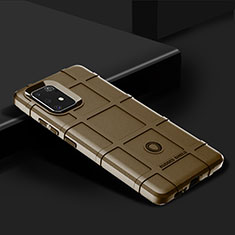 Samsung Galaxy A91用360度 フルカバー極薄ソフトケース シリコンケース 耐衝撃 全面保護 バンパー J02S サムスン ブラウン