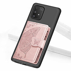 Samsung Galaxy A91用極薄ソフトケース シリコンケース 耐衝撃 全面保護 マグネット式 バンパー S09D サムスン ピンク