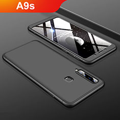 Samsung Galaxy A9s用ハードケース プラスチック 質感もマット 前面と背面 360度 フルカバー サムスン ブラック