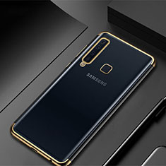 Samsung Galaxy A9s用極薄ソフトケース シリコンケース 耐衝撃 全面保護 クリア透明 H02 サムスン ゴールド