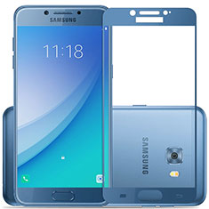 Samsung Galaxy C5 Pro C5010用強化ガラス フル液晶保護フィルム サムスン ネイビー