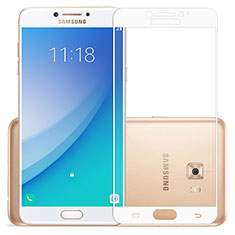 Samsung Galaxy C5 Pro C5010用強化ガラス フル液晶保護フィルム サムスン ホワイト