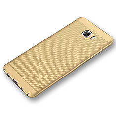 Samsung Galaxy C9 Pro C9000用ハードケース プラスチック メッシュ デザイン カバー サムスン ゴールド