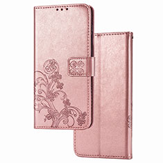 Samsung Galaxy F12用手帳型 レザーケース スタンド 花 カバー サムスン ピンク