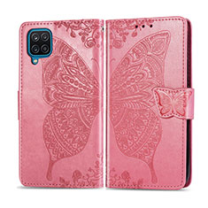 Samsung Galaxy F12用手帳型 レザーケース スタンド カバー L05 サムスン ピンク