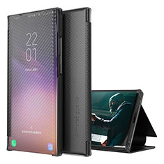 Samsung Galaxy F12用手帳型 レザーケース スタンド カバー ZL1 サムスン ブラック