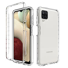 Samsung Galaxy F12用前面と背面 360度 フルカバー 極薄ソフトケース シリコンケース 耐衝撃 全面保護 バンパー 勾配色 透明 JX1 サムスン クリア