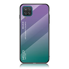 Samsung Galaxy F12用ハイブリットバンパーケース プラスチック 鏡面 虹 グラデーション 勾配色 カバー LS1 サムスン マルチカラー
