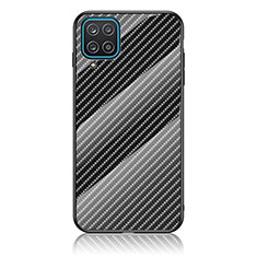 Samsung Galaxy F12用ハイブリットバンパーケース プラスチック 鏡面 虹 グラデーション 勾配色 カバー LS2 サムスン ブラック