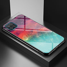 Samsung Galaxy F12用ハイブリットバンパーケース プラスチック パターン 鏡面 カバー LS1 サムスン レッド