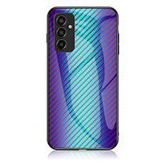 Samsung Galaxy F13 4G用ハイブリットバンパーケース プラスチック 鏡面 虹 グラデーション 勾配色 カバー LS2 サムスン ネイビー