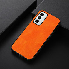 Samsung Galaxy F23 5G用ケース 高級感 手触り良いレザー柄 B06H サムスン オレンジ