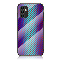 Samsung Galaxy F23 5G用ハイブリットバンパーケース プラスチック 鏡面 虹 グラデーション 勾配色 カバー LS2 サムスン ネイビー