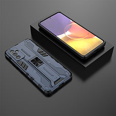 Samsung Galaxy F34 5G用ハイブリットバンパーケース スタンド プラスチック 兼シリコーン カバー マグネット式 T01 サムスン ネイビー