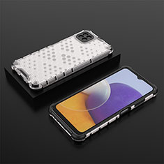 Samsung Galaxy F42 5G用360度 フルカバー ハイブリットバンパーケース クリア透明 プラスチック カバー AM2 サムスン ホワイト