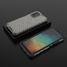 Samsung Galaxy F52 5G用360度 フルカバー ハイブリットバンパーケース クリア透明 プラスチック カバー AM2 サムスン ブラック