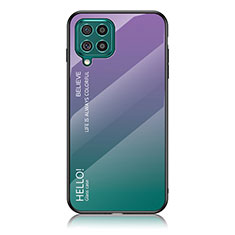 Samsung Galaxy F62 5G用ハイブリットバンパーケース プラスチック 鏡面 虹 グラデーション 勾配色 カバー LS1 サムスン マルチカラー