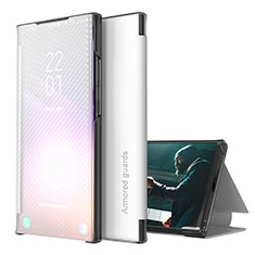 Samsung Galaxy F62 5G用手帳型 レザーケース スタンド カバー ZL1 サムスン シルバー