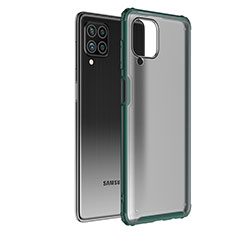 Samsung Galaxy F62 5G用ハイブリットバンパーケース クリア透明 プラスチック カバー サムスン グリーン