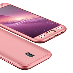 Samsung Galaxy J5 (2017) Duos J530F用ハードケース プラスチック 質感もマット 前面と背面 360度 フルカバー サムスン ローズゴールド