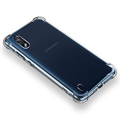 Samsung Galaxy M01用極薄ソフトケース シリコンケース 耐衝撃 全面保護 クリア透明 T03 サムスン クリア