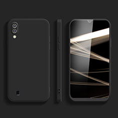 Samsung Galaxy M01用360度 フルカバー極薄ソフトケース シリコンケース 耐衝撃 全面保護 バンパー サムスン ブラック
