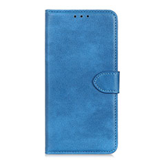 Samsung Galaxy M01 Core用手帳型 レザーケース スタンド カバー L06 サムスン ブルー