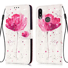 Samsung Galaxy M01s用手帳型 レザーケース スタンド パターン カバー Y03B サムスン ピンク