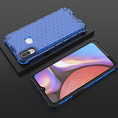 Samsung Galaxy M01s用360度 フルカバー ハイブリットバンパーケース クリア透明 プラスチック カバー AM1 サムスン ネイビー