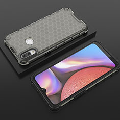 Samsung Galaxy M01s用360度 フルカバー ハイブリットバンパーケース クリア透明 プラスチック カバー AM1 サムスン ブラック