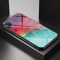Samsung Galaxy M02用ハイブリットバンパーケース プラスチック パターン 鏡面 カバー LS1 サムスン レッド