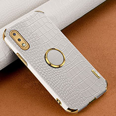 Samsung Galaxy M02用ケース 高級感 手触り良いレザー柄 S01 サムスン ホワイト