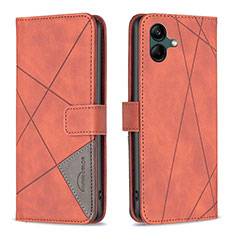 Samsung Galaxy M04用手帳型 レザーケース スタンド カバー B08F サムスン オレンジ