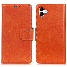 Samsung Galaxy M04用手帳型 レザーケース スタンド カバー N05P サムスン オレンジ