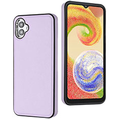 Samsung Galaxy M04用ケース 高級感 手触り良いレザー柄 YB6 サムスン パープル