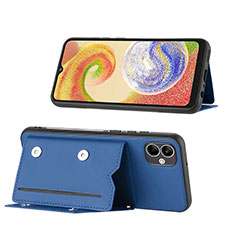 Samsung Galaxy M04用ケース 高級感 手触り良いレザー柄 YB1 サムスン ネイビー