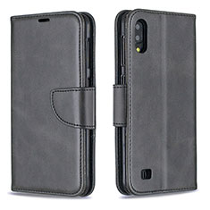 Samsung Galaxy M10用手帳型 レザーケース スタンド カバー B04F サムスン ブラック